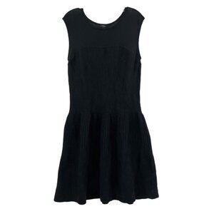 Ann Taylor Black Knit Ribbed Mini Dress | Size L